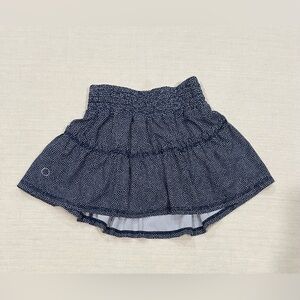 The Bubble Ruffle Skirt in Navy Dots Size Girls Medium